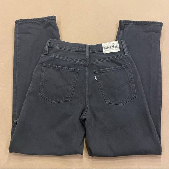 Women’s Levi’s Silvertab ‘94 Baggy Distressed Black Wash Jeans Size 25 - Picture 6 of 15